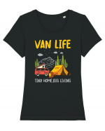 Tiny Home Big Living Tricou mânecă scurtă guler larg fitted Damă Expresser