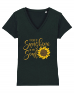 There Is Sunshine In My Soul Tricou mânecă scurtă guler V Damă Evoker