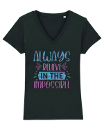 Always Believe In The Impossible Tricou mânecă scurtă guler V Damă Evoker