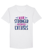 Be Stronger Than Your Excuses Tricou mânecă scurtă guler larg Bărbat Skater