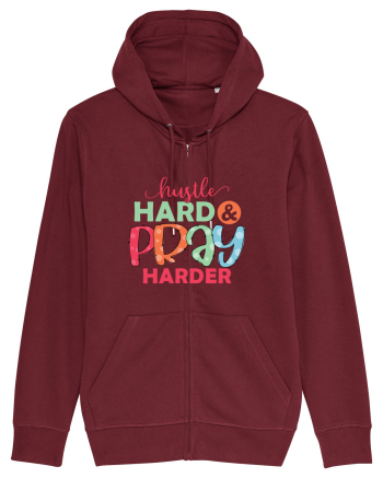 Hustle Hard Pray Harder Burgundy