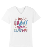Just Livin' The Dream Tricou mânecă scurtă guler V Bărbat Presenter
