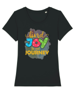 Kind Joy In The Journey Tricou mânecă scurtă guler larg fitted Damă Expresser