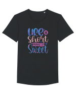Life Is Short Make It Sweet Tricou mânecă scurtă guler larg Bărbat Skater