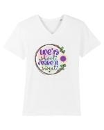 Life Is Short Make It Sweet Tricou mânecă scurtă guler V Bărbat Presenter