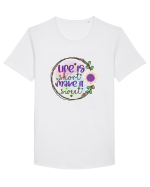 Life Is Short Make It Sweet Tricou mânecă scurtă guler larg Bărbat Skater
