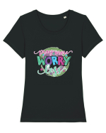 Pray More Worry Less Tricou mânecă scurtă guler larg fitted Damă Expresser