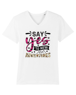 Say Yes To New Adventures Tricou mânecă scurtă guler V Bărbat Presenter