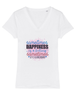 Sometimes Happiness Tricou mânecă scurtă guler V Damă Evoker