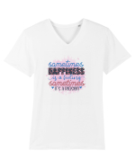 Sometimes Happiness Tricou mânecă scurtă guler V Bărbat Presenter