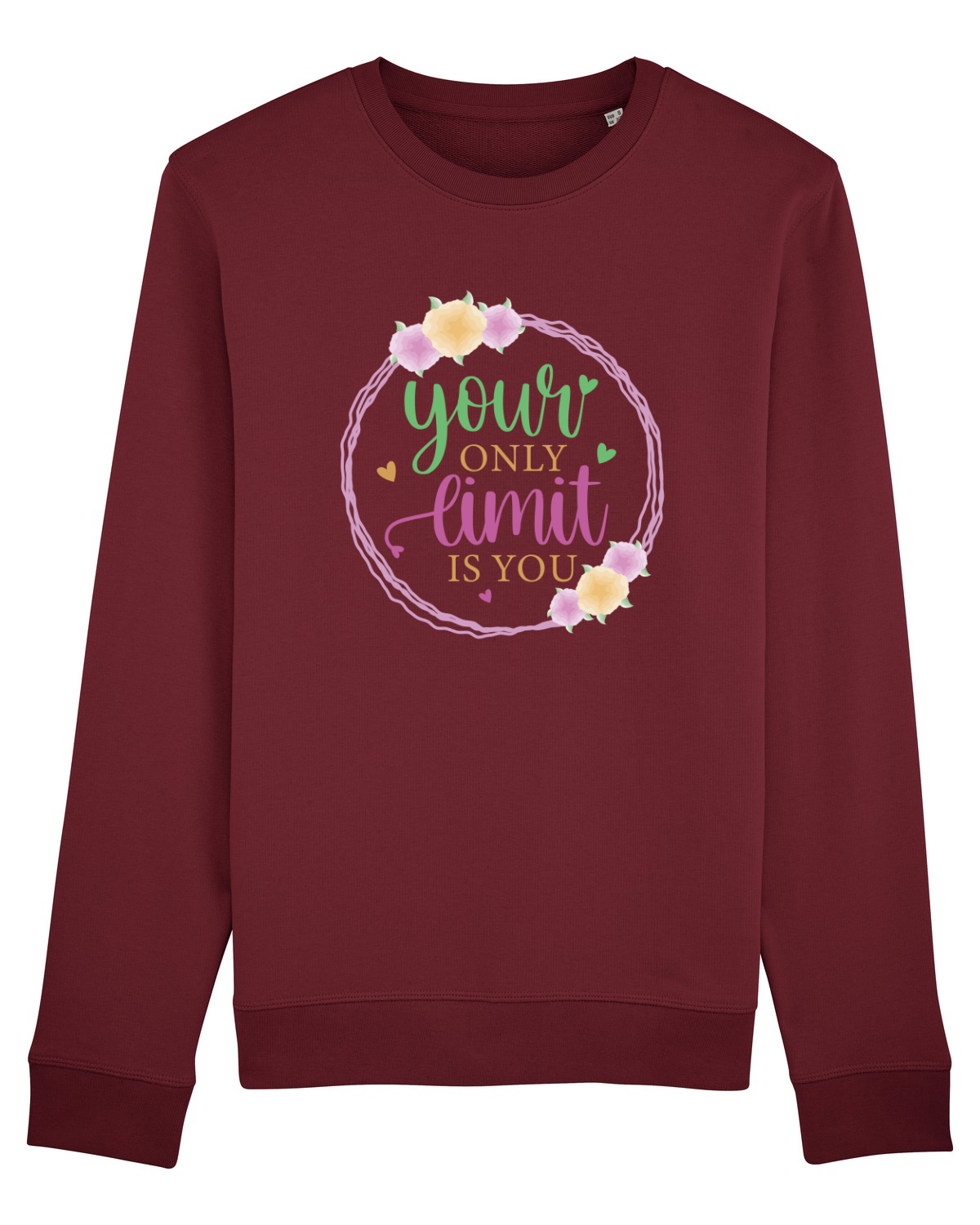 Bluză mânecă lungă Unisex Rise Burgundy