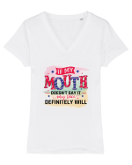 If My Mouth Doesn't Say It Tricou mânecă scurtă guler V Damă Evoker