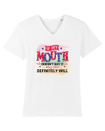 If My Mouth Doesn't Say It Tricou mânecă scurtă guler V Bărbat Presenter