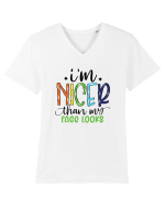 I'm Nicer Than My Face Looks Tricou mânecă scurtă guler V Bărbat Presenter