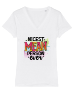 Nicest Mean Pearson Ever Tricou mânecă scurtă guler V Damă Evoker
