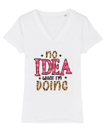 No Idea What I'm Doing Tricou mânecă scurtă guler V Damă Evoker
