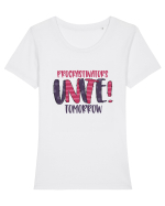 Procrastinators Unite Tomorrow Tricou mânecă scurtă guler larg fitted Damă Expresser