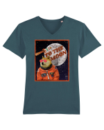 To The moon  Dogecoin Astronaut  Tricou mânecă scurtă guler V Bărbat Presenter