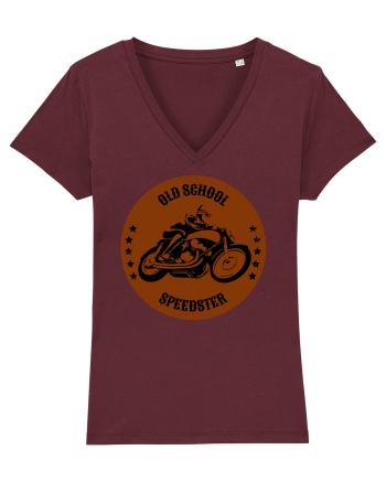 Old School Speedster.Tricou pentru motociclisti Burgundy