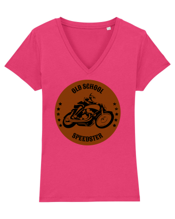 Old School Speedster.Tricou pentru motociclisti Raspberry