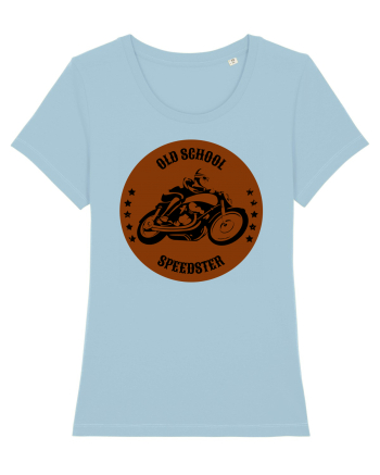 Old School Speedster.Tricou pentru motociclisti Sky Blue