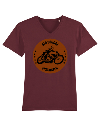 Old School Speedster.Tricou pentru motociclisti Burgundy