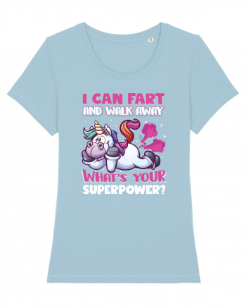 Funny Unicorn Superpower Sky Blue