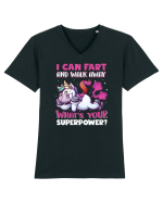 Funny Unicorn Superpower Tricou mânecă scurtă guler V Bărbat Presenter