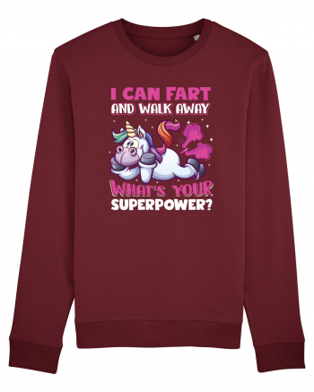 Funny Unicorn Superpower Burgundy