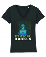 Ethical Hacker Tricou mânecă scurtă guler V Damă Evoker