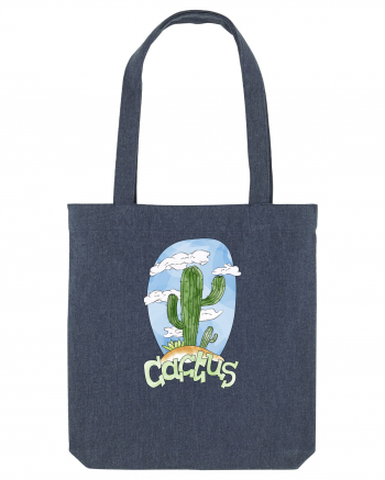 Summer Breeze - Watercolor Cactus Midnight Blue