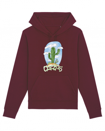 Summer Breeze - Watercolor Cactus Burgundy