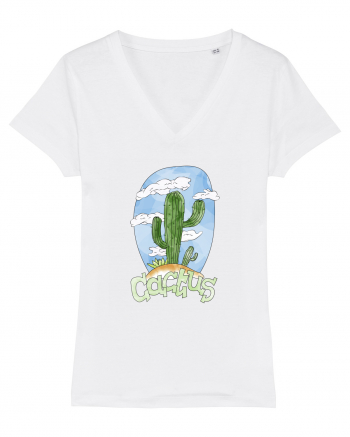 Summer Breeze - Watercolor Cactus White