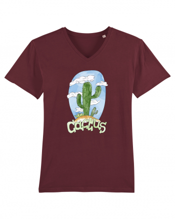 Summer Breeze - Watercolor Cactus Burgundy