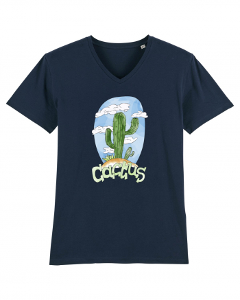 Summer Breeze - Watercolor Cactus French Navy