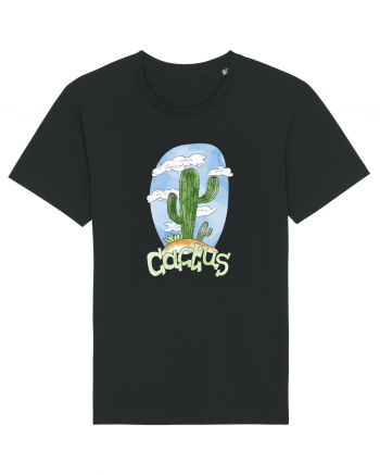 Summer Breeze - Watercolor Cactus Black