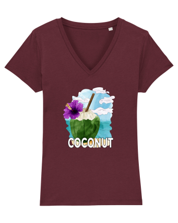 Summer Breeze - Watercolor Nucă de Cocos Burgundy