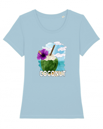 Summer Breeze - Watercolor Nucă de Cocos Sky Blue