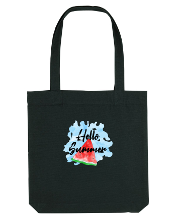 Summer Breeze - Watercolor Hello Summer Watermelon (Pepene) Black