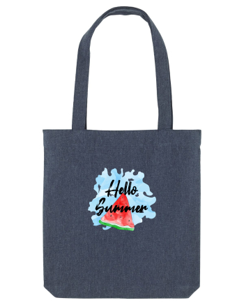 Summer Breeze - Watercolor Hello Summer Watermelon (Pepene) Midnight Blue