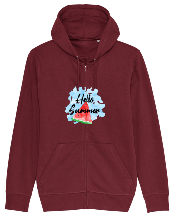 Summer Breeze - Watercolor Hello Summer Watermelon (Pepene) Burgundy
