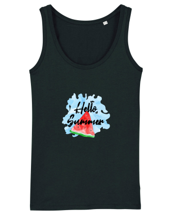 Summer Breeze - Watercolor Hello Summer Watermelon (Pepene) Black