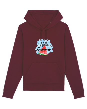 Summer Breeze - Watercolor Hello Summer Watermelon (Pepene) Burgundy