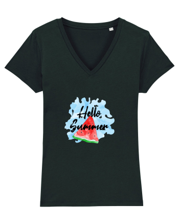 Summer Breeze - Watercolor Hello Summer Watermelon (Pepene) Black