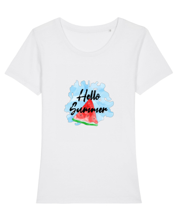 Summer Breeze - Watercolor Hello Summer Watermelon (Pepene) White