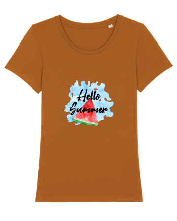 Summer Breeze - Watercolor Hello Summer Watermelon (Pepene) Roasted Orange