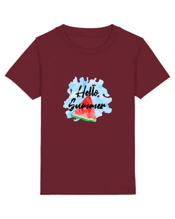 Summer Breeze - Watercolor Hello Summer Watermelon (Pepene) Burgundy