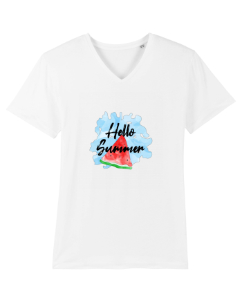Summer Breeze - Watercolor Hello Summer Watermelon (Pepene) White