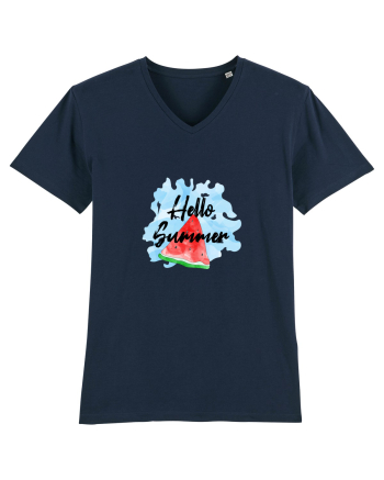 Summer Breeze - Watercolor Hello Summer Watermelon (Pepene) French Navy