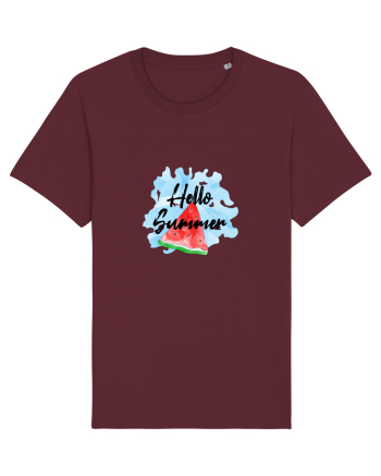 Summer Breeze - Watercolor Hello Summer Watermelon (Pepene) Burgundy